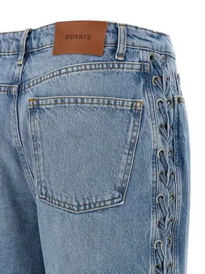 Rotate Birger Christensen Twisted Lacing Jeans In Blue
