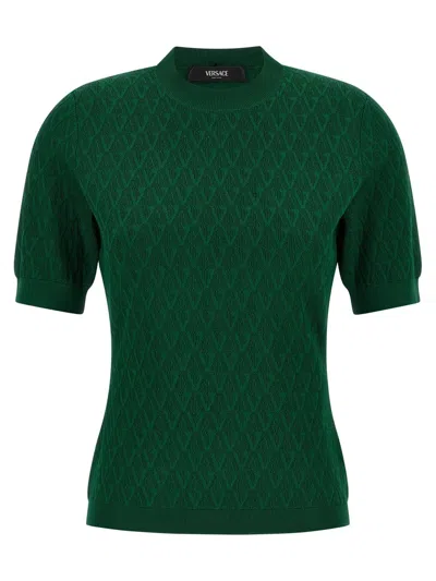 Versace V Sweater In Green