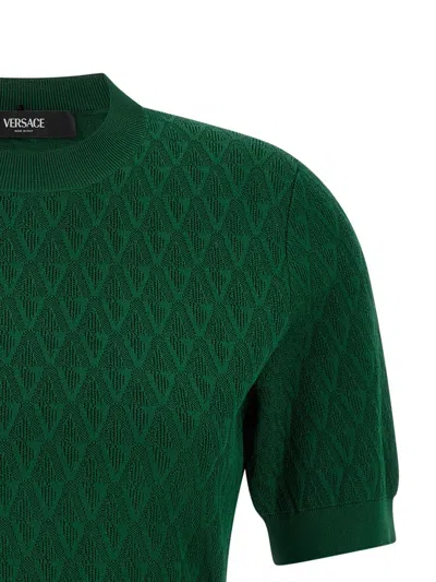 Versace V Sweater In Green