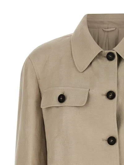 Brunello Cucinelli Linen Blazer Blazers Beige In Brown