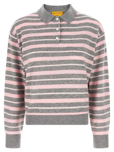 Guest In Residence Clloegiate Stripe Polo Sweater In Multi