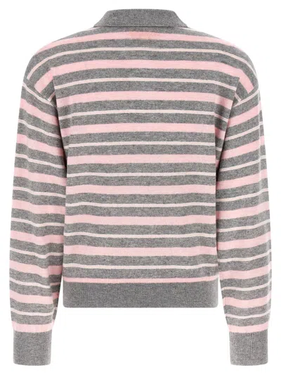 Guest In Residence Clloegiate Stripe Polo Sweater In Multi