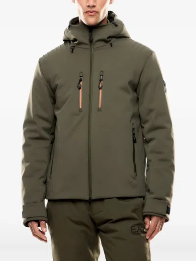 Ea7 Hooded Padded Jacket In Green