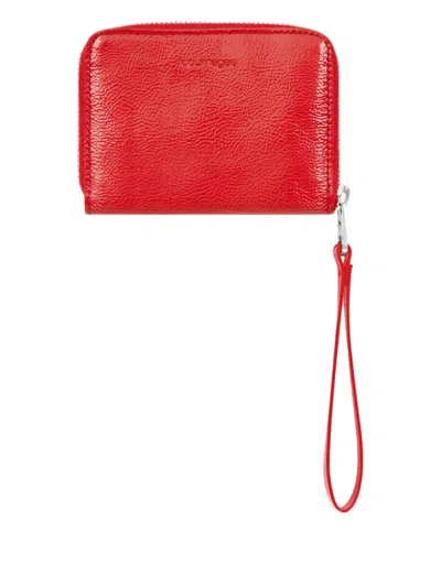 Courrèges Zipped Compact Wallet In Red