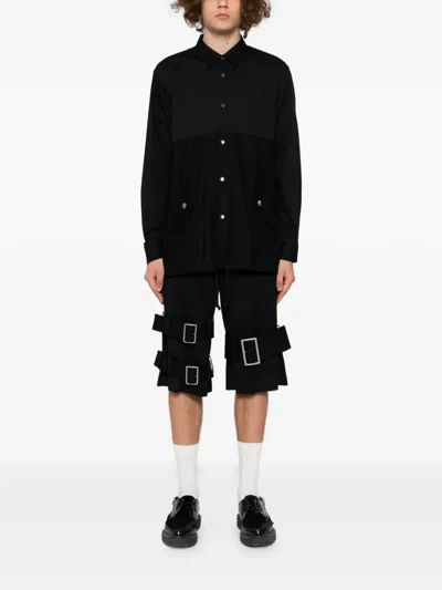 Comme Des Garçons Homme Deux Buckle Strap Shorts In Black