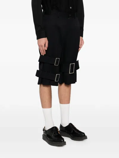 Comme Des Garçons Homme Deux Buckle Strap Shorts In Black