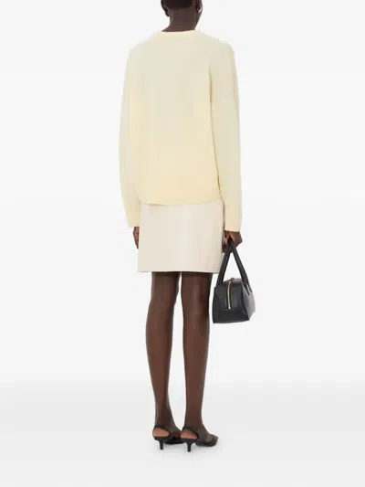 Loulou De Saison Anton Drop Shoulder Ribbed Sweater In Neutral