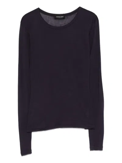 Anine Bing Sylvie Long-sleeve T-shirt In Blue