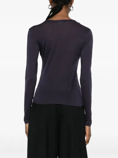 Anine Bing Sylvie Long-sleeve T-shirt In Blue