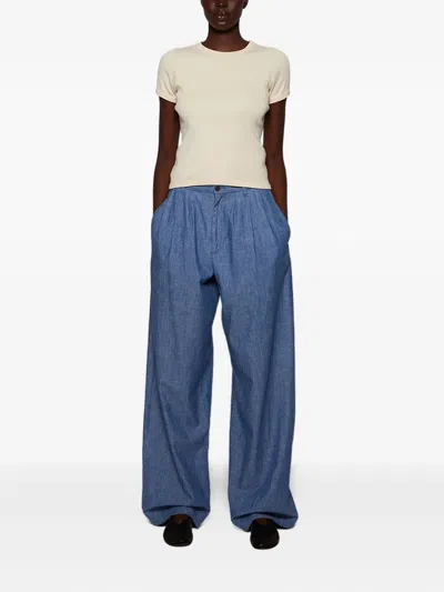 The Row Rufos Pleated Trousers In Blue