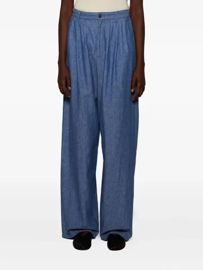 The Row Rufos Pleated Trousers In Blue