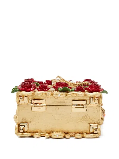 Pre-owned Dolce & Gabbana Acrylic Rose Box Bag In Gold