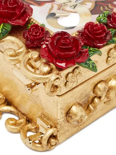 Pre-owned Dolce & Gabbana Acrylic Rose Box Bag In Gold