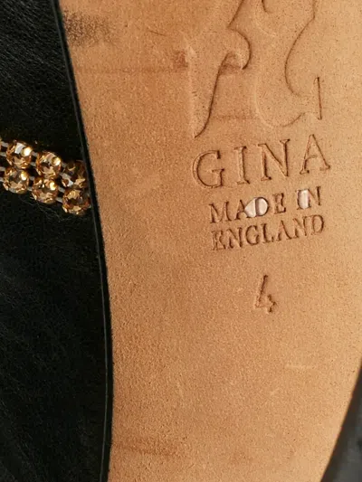 Pre-owned Gina Open-toe Leather Sandals In Black