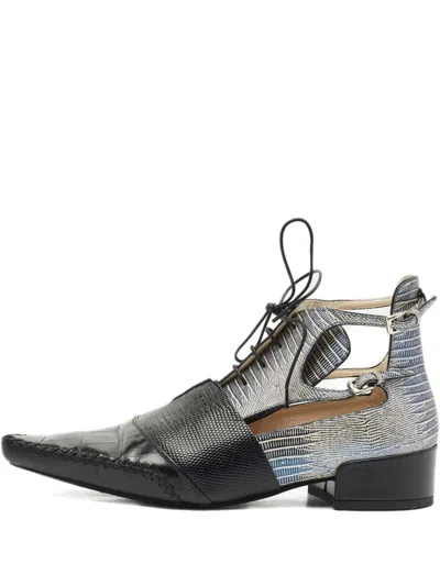 Pre-owned Dior Nomade Cut-out Lace-up Boots In Black