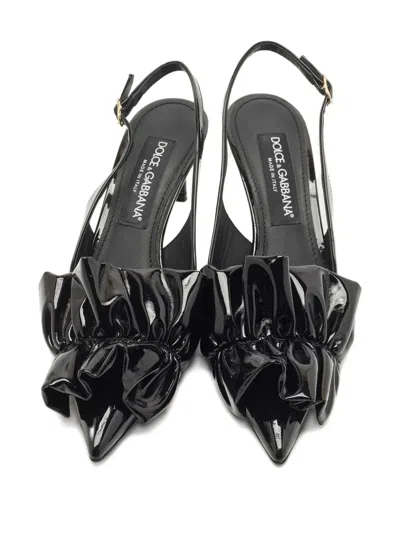 Pre-owned Dolce & Gabbana Pointed-toe Bow Pumps In Black