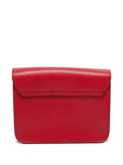 Pre-owned Furla Metropolis Chain-strap Leather Cross Body Bag In Red