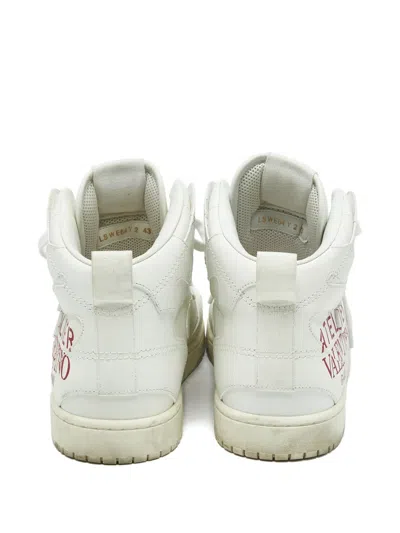 Pre-owned Valentino Garavani Leather High-top Sneakers In White