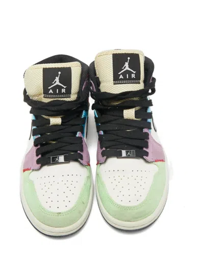 Pre-owned Jordan Air  1 Mid Se Leather Sneakers In White