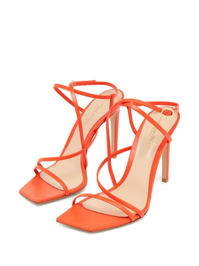 Pre-owned Gianvito Rossi  110mm Manilla Sandals In Orange