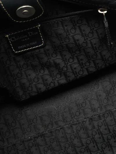 Pre-owned Dior Cd-satchel Leather Tote Bag In Black