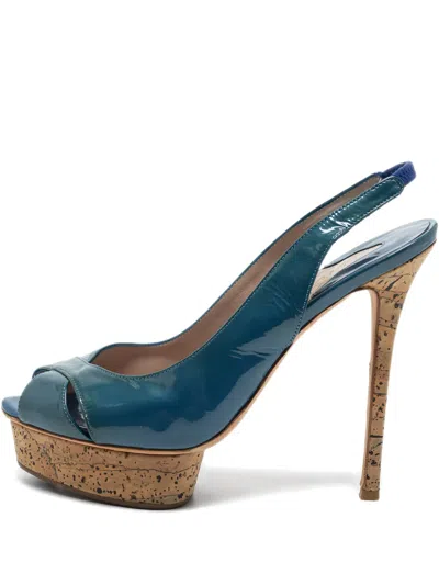 Pre-owned Le Silla 2023 150mm Platform Sandals In Blue