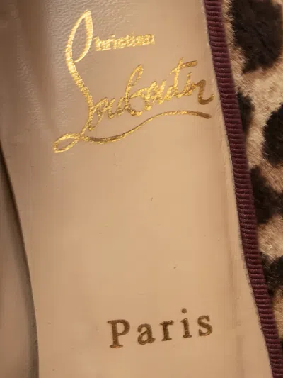 Pre-owned Christian Louboutin Leopard-pattern Slipper In Brown