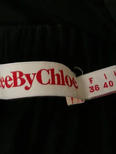 Pre-owned See By Chloé Cut-out Round-neck Mini Dress In Black