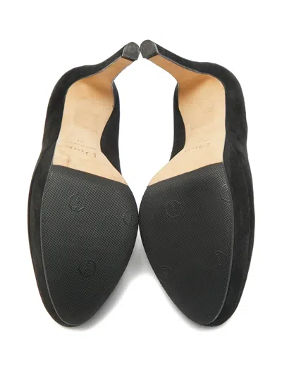 Pre-owned Dior Platform Suede Court Shoe In Black