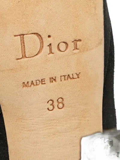 Pre-owned Dior Platform Suede Court Shoe In Black