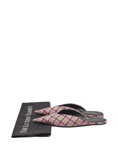 Pre-owned Balenciaga Canvas Pointed Mules In Pink
