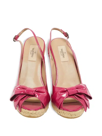 Pre-owned Valentino Garavani Bow-detailed Espadrilles In Purple