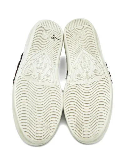 Pre-owned Gucci Web Ace Low-top Sneakers In White
