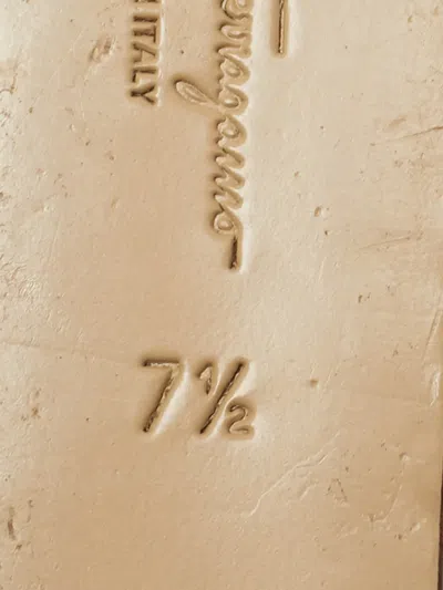 Pre-owned Ferragamo Fieri Leather Wedge Sandals In Blue