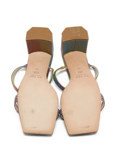 Pre-owned By Far  65mm Crystal-embellishment Sandals In Pink