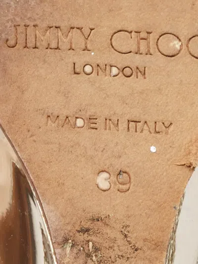 Pre-owned Jimmy Choo Baxen Glitter Sandals In Gold