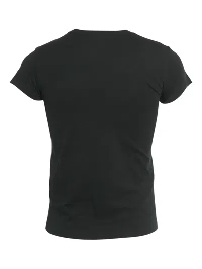 Pre-owned Polo Ralph Lauren Embroidered-logo Crew-neck T-shirt In Black