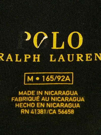 Pre-owned Polo Ralph Lauren Embroidered-logo Crew-neck T-shirt In Black