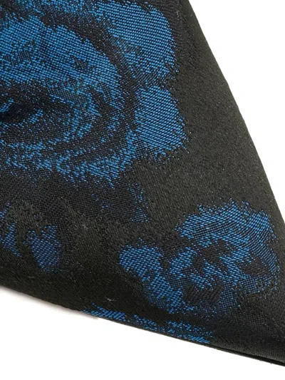 Pre-owned Dolce & Gabbana Knitted Floral-print Boots In Black