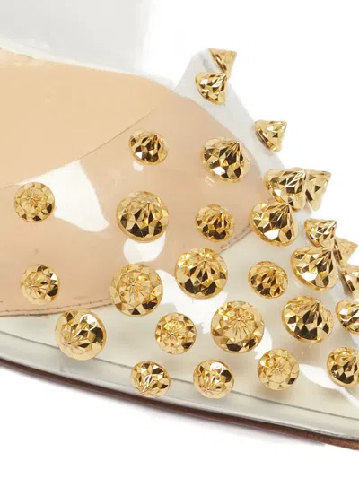 Pre-owned Christian Louboutin Collaclou Spiked Transparent Heeled Pumps In White
