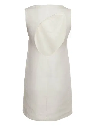 Pre-owned Maje Shift Mini Dress In Neutral