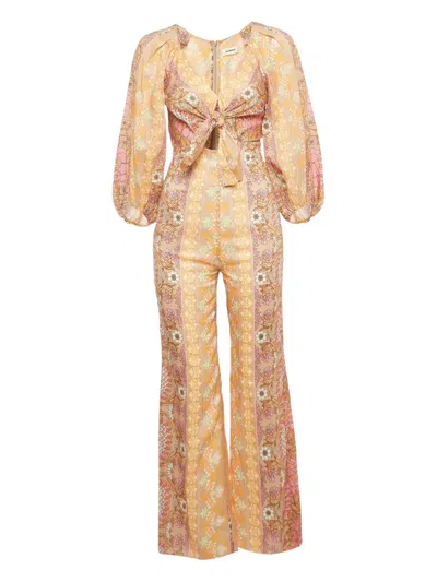 Pre-owned Sandro Floral-detail Jumpsuit In Neutral