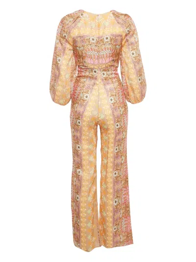 Pre-owned Sandro Floral-detail Jumpsuit In Neutral