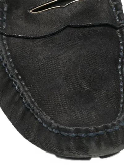 Pre-owned Louis Vuitton Suede Loafers In Black