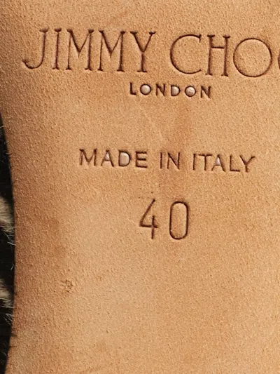 Pre-owned Jimmy Choo Zebra-detailed Mules In White