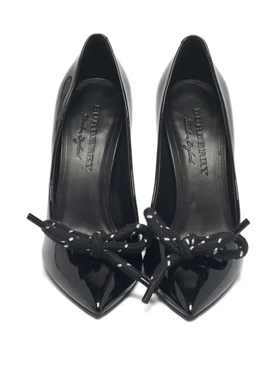 Pre-owned Burberry Bow-embellishment Pumps In Black