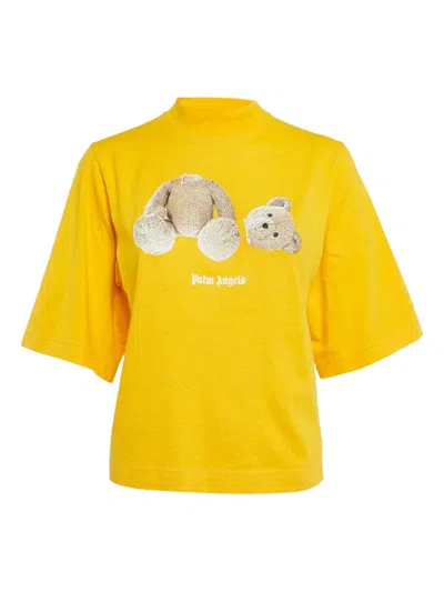 Pre-owned Palm Angels Round-neck T-shirt In Yellow