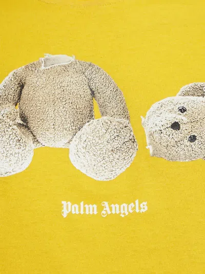 Pre-owned Palm Angels Round-neck T-shirt In Yellow