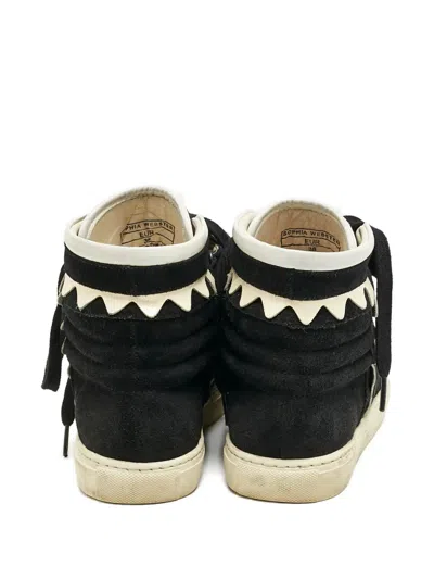 Pre-owned Sophia Webster Lace-up Leather Sneakers In Black
