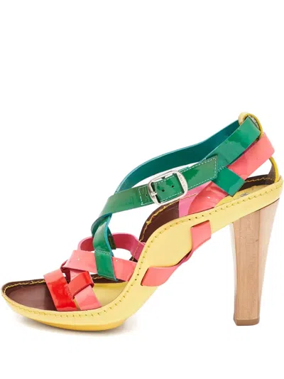 Pre-owned Celine 90mm Leather Heeled Sandals In Green
